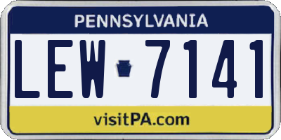 PA license plate LEW7141