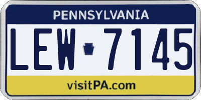 PA license plate LEW7145