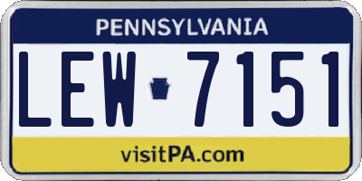 PA license plate LEW7151