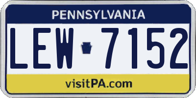 PA license plate LEW7152