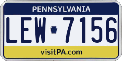 PA license plate LEW7156