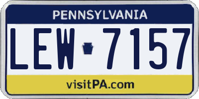 PA license plate LEW7157