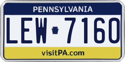 PA license plate LEW7160