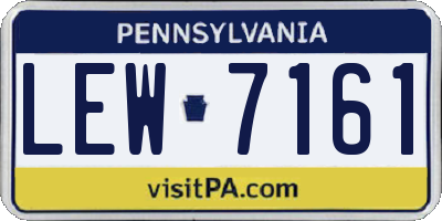 PA license plate LEW7161