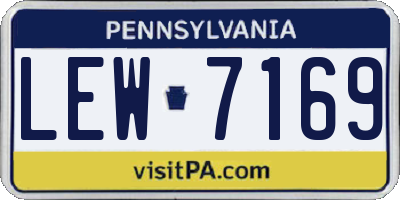 PA license plate LEW7169