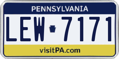 PA license plate LEW7171