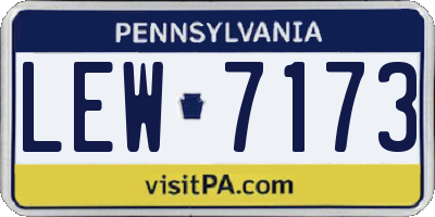 PA license plate LEW7173
