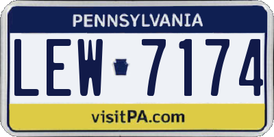 PA license plate LEW7174