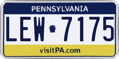 PA license plate LEW7175