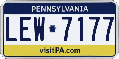 PA license plate LEW7177