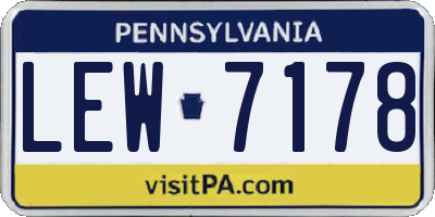 PA license plate LEW7178
