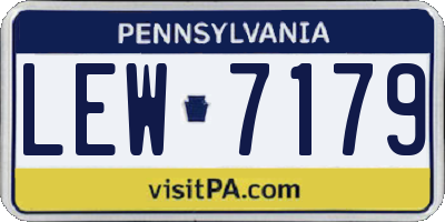 PA license plate LEW7179