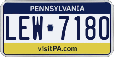 PA license plate LEW7180