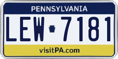 PA license plate LEW7181