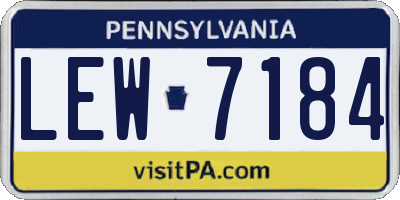 PA license plate LEW7184