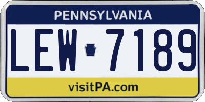 PA license plate LEW7189