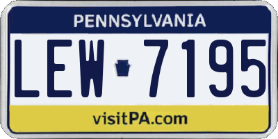 PA license plate LEW7195