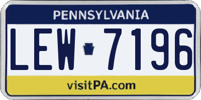 PA license plate LEW7196