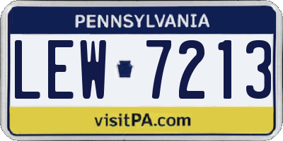 PA license plate LEW7213