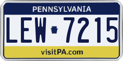 PA license plate LEW7215