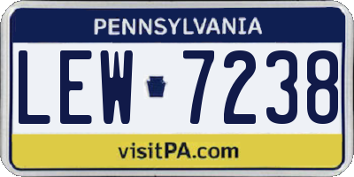 PA license plate LEW7238