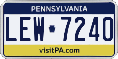 PA license plate LEW7240