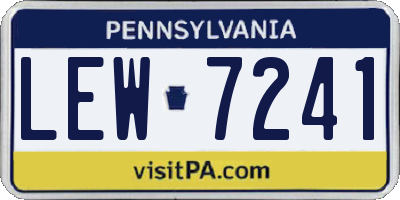 PA license plate LEW7241