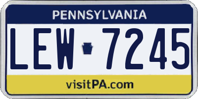 PA license plate LEW7245