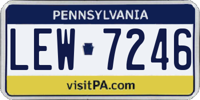 PA license plate LEW7246