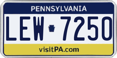 PA license plate LEW7250