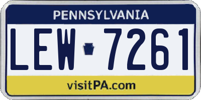 PA license plate LEW7261