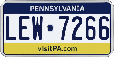 PA license plate LEW7266