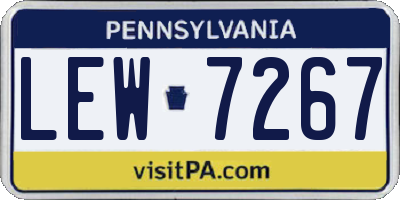 PA license plate LEW7267