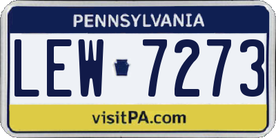 PA license plate LEW7273