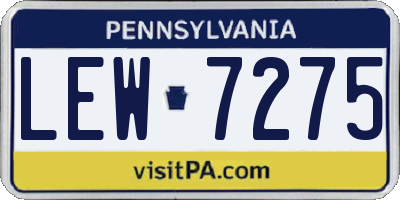 PA license plate LEW7275