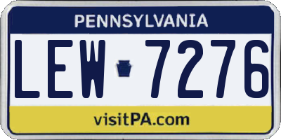 PA license plate LEW7276