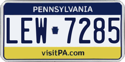 PA license plate LEW7285