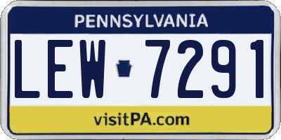 PA license plate LEW7291