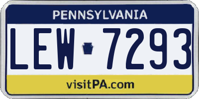 PA license plate LEW7293