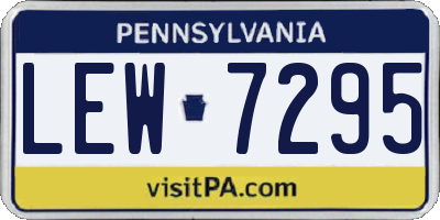 PA license plate LEW7295