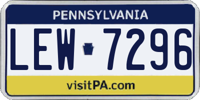 PA license plate LEW7296