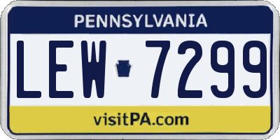 PA license plate LEW7299