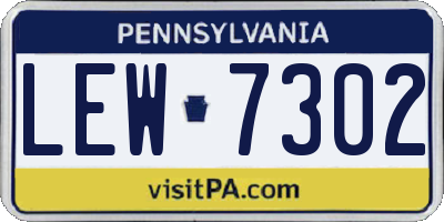 PA license plate LEW7302