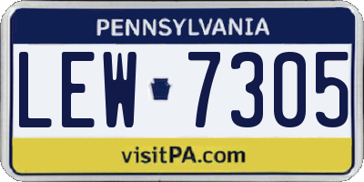 PA license plate LEW7305