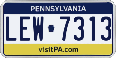 PA license plate LEW7313