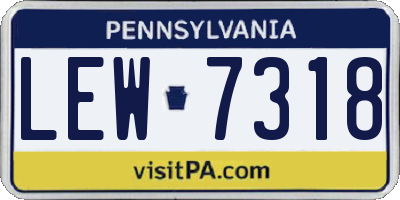 PA license plate LEW7318