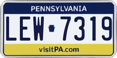 PA license plate LEW7319