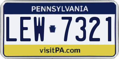 PA license plate LEW7321