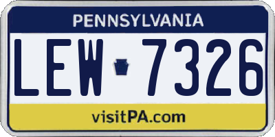 PA license plate LEW7326