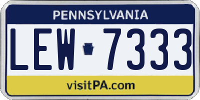 PA license plate LEW7333